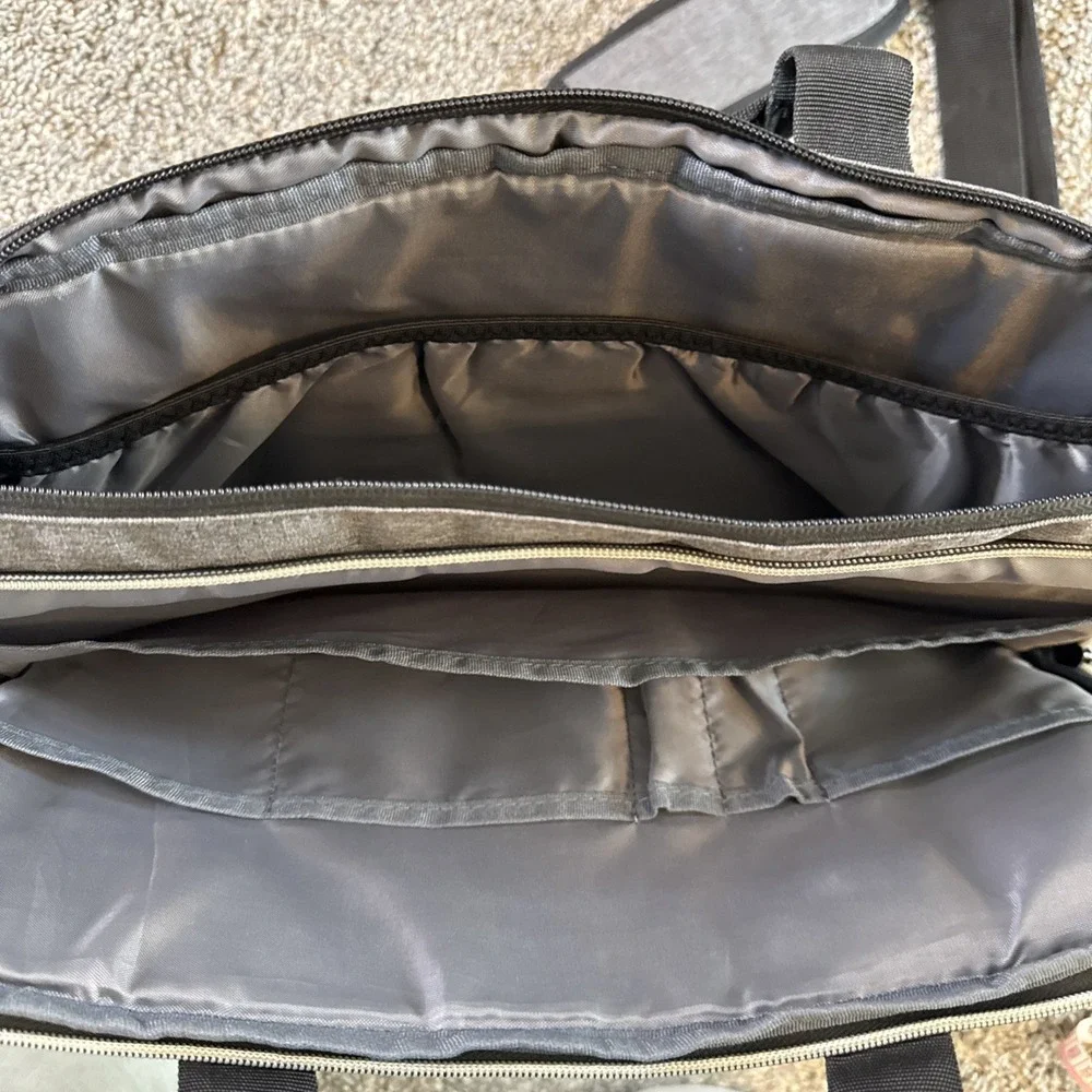 Lenovo Laptop Messenger Bag Black Gray Shoulder Strap Satchel 16x12x3